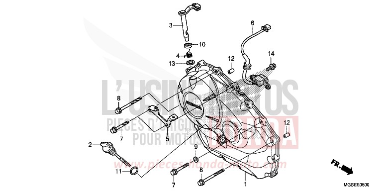 PANNEAU CARTER-MOTEUR D. (NC700S/SA) von NC700S Schaltgetriebe GRAPHITE BLACK (NHB01) von 2013